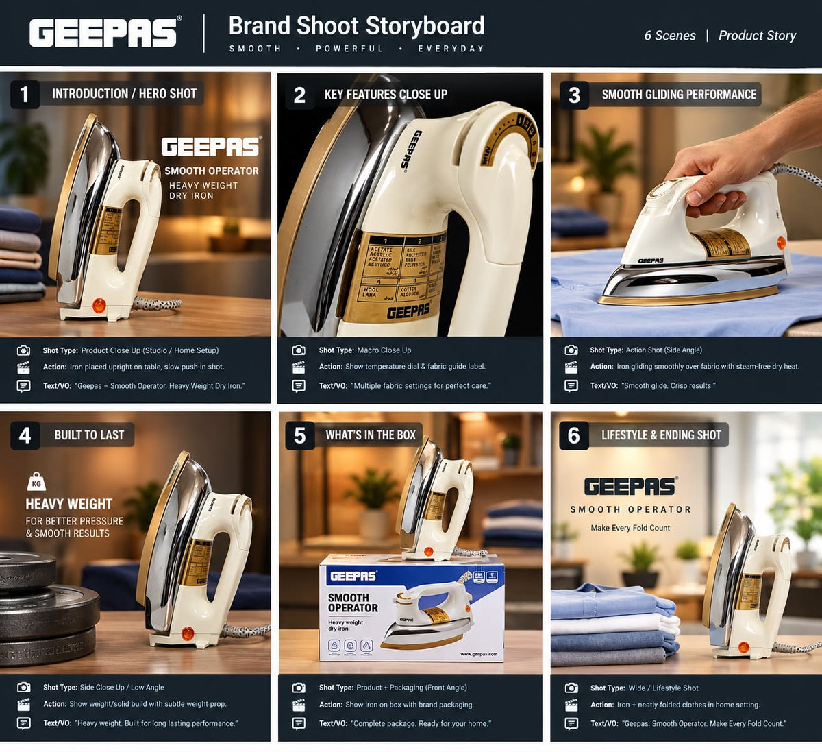 Geepas Heavy Dry Iron- Model: 2780
